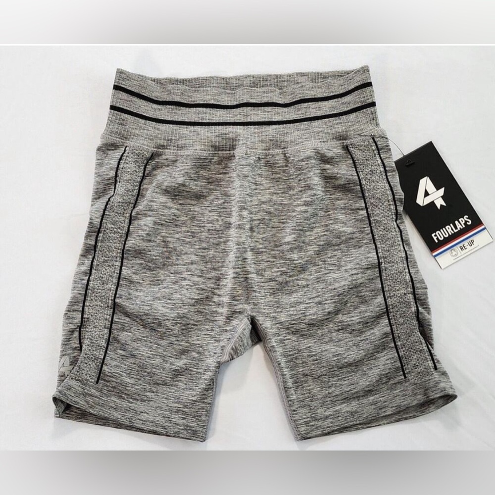NWT FourLaps Shorts Women's SZ XS/S Grey Heather Compression Biker Aero Seamless